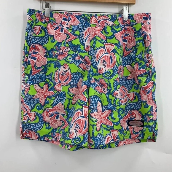 Vineyard Vines Men's Starfish and Tropical Fish 6 Inch Inseam Shorts‎ Size S - Picture 1 of 12